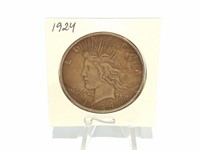 1924 PEACE DOLLAR SILVER COIN