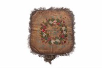 19th C EMBROIDERED JUDAICA MATZAH COVER