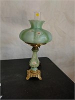 Vintage brass &glass lamp 10x20in