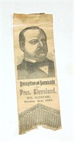 PRESIDENT GROVER CLEVELAND RIBBON - 1887