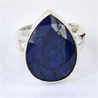 15ct Blue Sapphire Ring, 925 Silver US 6