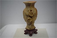 Soapstone Floral Vase w/ Stand
