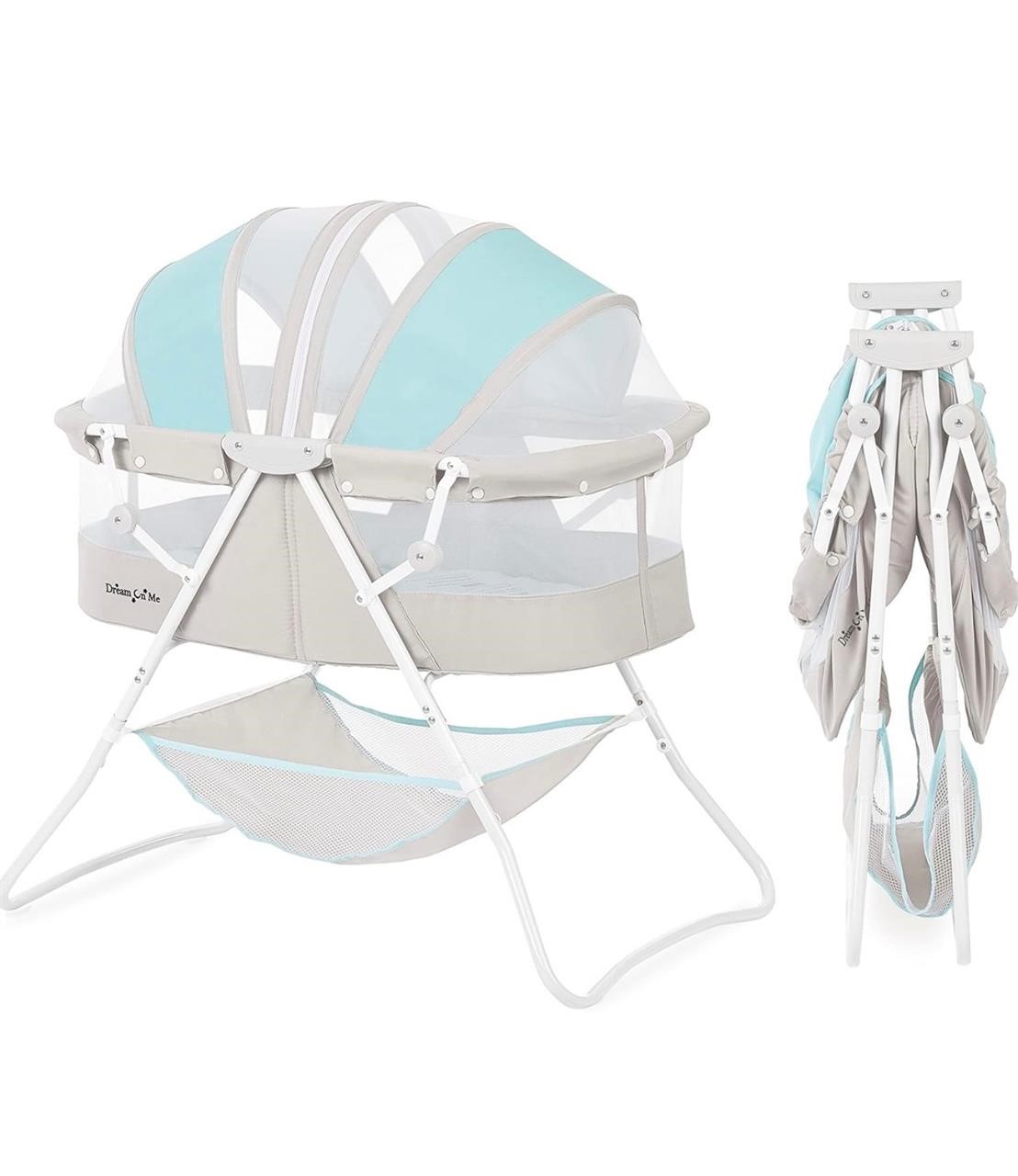 Karley Bassinet in Blue & Grey, Portable