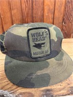 Vintage Wolf's Head Motor Oil Snap Back Hat