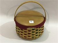 Longaberger Caroling Basket w/ Liner & Lid