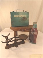 Vintage Scale, MSA FA KIt, Coke Tin