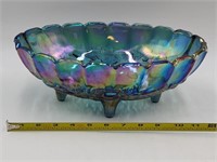 Indiana Carnival Glass Harvest Grape Oval Bowl