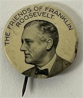 1933 Friends of Franklin Roosevelt Political Pin
