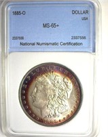 1885-O Morgan NNC MS65+ Splendid Rim Color