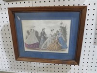 FRAMED VICTORIAN LADIES PRINT