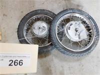 TRIUMPH-BSA FRONT AND REAR CONICAL WHEELS