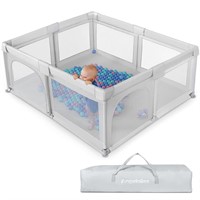 ANGELBLISS Baby Playpen  Large 63x47 Grey