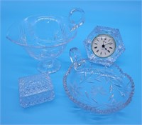 Staiger Crystal Clock, Trinket Box, Nappy & Sauce
