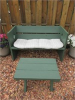 Wooden Patio Bench and Table
