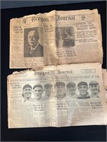 2 Oregon Journals 1914 Newspapers
