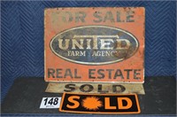 Old Metal Real Estate Signs