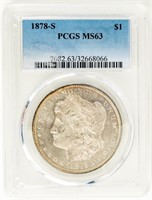 Coin 1878-S Morgan Silver Dollar  PCGS MS63