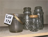 Glass Containers and Bucket