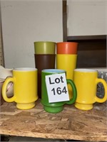 Vintage Hazel Atlas Mugs and Tupperware Cups