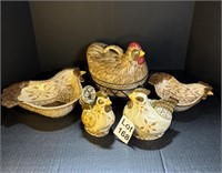 Temptations Ovenware Rooster and Hens Bowls and