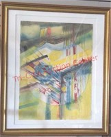 Framed watercolor signed - Jack Karraker-40" x 34"