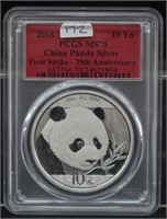 2018 First Strike China Silver Panda PCGS MS70
