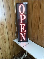 28” tall electric open sign
