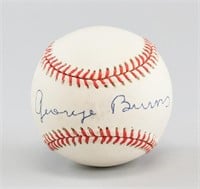 George Burns Autographed Major League Baseball COA