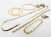 GOLD TONE STERLING SILVER LOT: