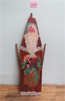 Antique Hand Painted Santa Wood Ironing Board