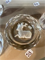 Crystal Deer Ashtray Faceted
