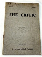 1907 Lynchburg HS "The Critic" Booklet