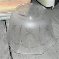 (7) Antique Etched Glass Shades