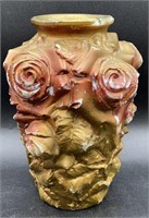 Vintage Goofus Glass Rose Vase Painted