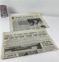2 journaux anciens dont St-Louis Dispatch, 1916