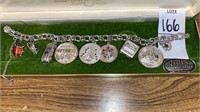 Sterling silver charm bracelet with charms