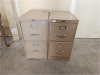 (2) 2- Drawer Metal Filing Cabinets