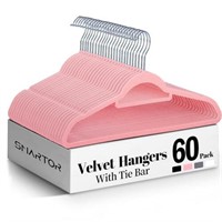 Smartor Pink Velvet Hangers 60 Pack, Space Saving