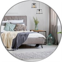 HBCY Creations 30 Silver Round Wall Mirror