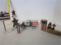 Primitive July 4 items  &  Childrens Bookends