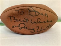 Johnny Unitas signed football