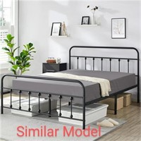 Classic Metal Bed Frames with High Headboard and F