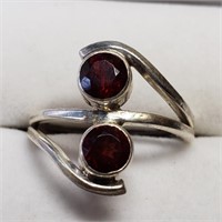 $120, S.Silver with Genuine Garnet Ring