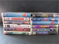 Twelve Classic VHS Walt Disney Movies