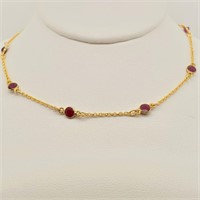 SILVER RUBY 925 MARKING WITH LOBSTER CLAW CLASP,