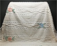 1950's Chenille Floral Bedspread- Twin