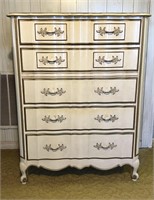 French Provincial style 5 Drawer Chest of Drawers