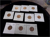 10- Wheat pennies 1949 to1957
