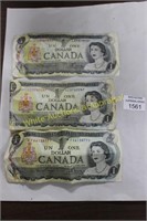 (3) Canadian $1/UN Dollar