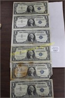 (6) 1957 Series $1 Silver Certificates